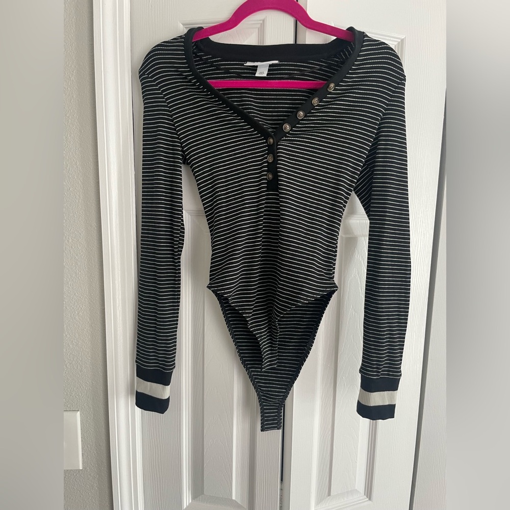 La Ligne striped, cotton bodysuit - NWOT